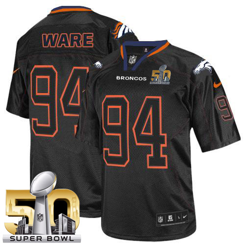 Men's Limited DeMarcus Ware Super Bowl L Nike Jersey Lights Out Black - #94 NFL Denver Broncos